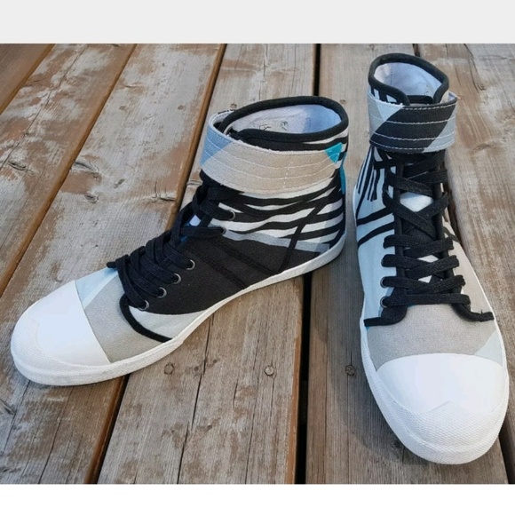 HUNTER Original Dazzle Hi DUSTY PETROL/ SKY BLUE Sneakers WOMEN Sz11 - 11.5 - Picture 4 of 8